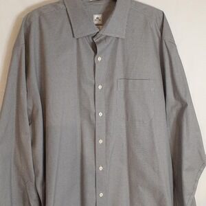 Men's Peter Millar Long Sleeve Button Up Shirt Size XXL 100% Cotton Black White